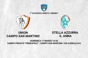 Prima Squadra: Vittoria per 2 a 0 contro la Stella Azzurra S. Anna