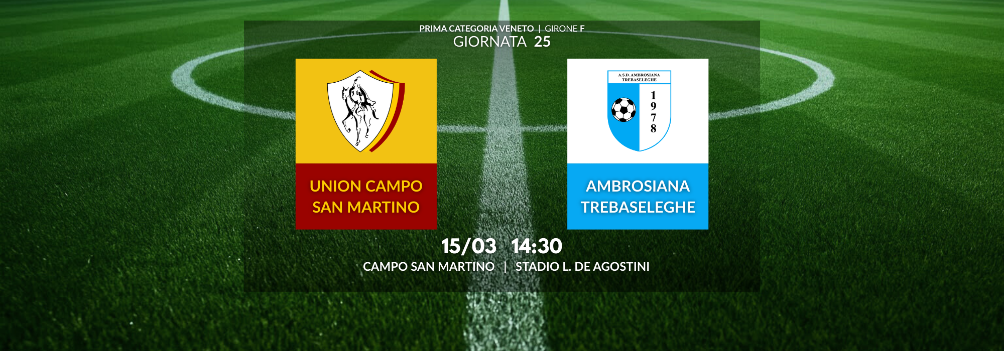 Al momento stai visualizzando Prima Squadra: 1 a 1 con l’Ambrosiana Trebaseleghe